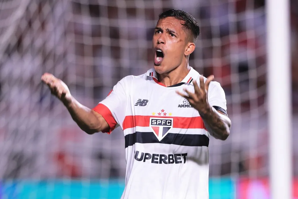 Igor Vinicius jogador do Sao Paulo durante partida contra o Novorizontino no estadio Morumbi pelo campeonato Paulista 2024. Foto: Ettore Chiereguini/AGIF