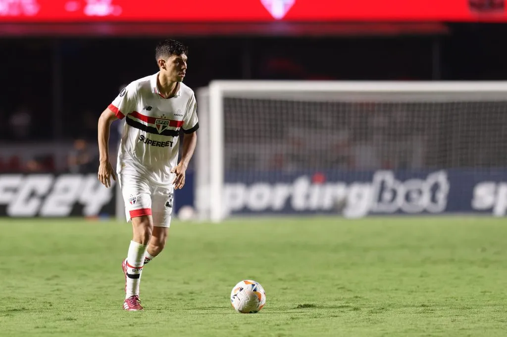 Ferraresi jogador do São Paulo durante partida contra o Cobresal no Morumbi pelo campeonato Copa Libertadores 2024. Foto: Anderson Romao/AGIF