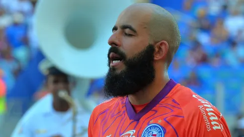 Danilo Fernandes, goleiro do Bahia durante partida contra o Atletico-GO no estadio Arena Fonte Nova pelo campeonato Brasileiro A 2024. Foto: Walmir Cirne/AGIF