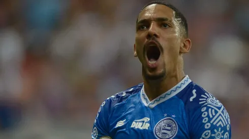 Gilberto, jogador do Bahia, durante partida contra o Palmeiras, pelo Campeonato Brasileiro de 2024. Foto: Jhony Pinho/AGIF