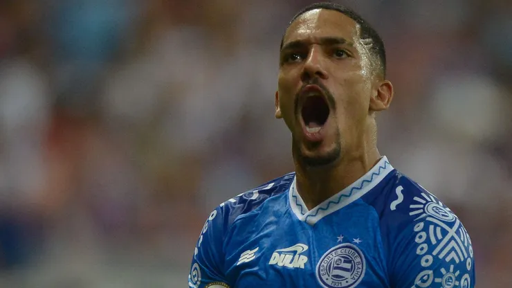Gilberto, jogador do Bahia, durante partida contra o Palmeiras, pelo Campeonato Brasileiro de 2024. Foto: Jhony Pinho/AGIF