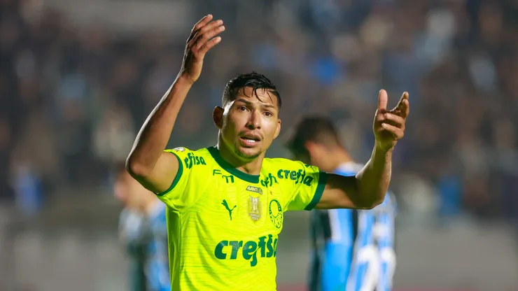Rony jogador do Palmeiras durante partida contra o Gremio no estadio Francisco Stedile pelo campeonato Brasileiro A 2024.