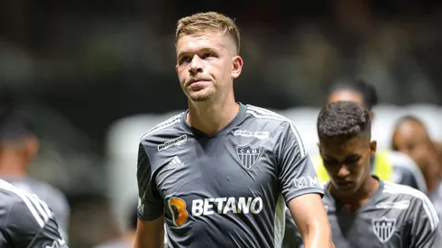 Bruno Fuchs jogador do Atletico-MG durante partida contra o Botafogo no estadio Arena MRV pelo campeonato Brasileiro A 2023.