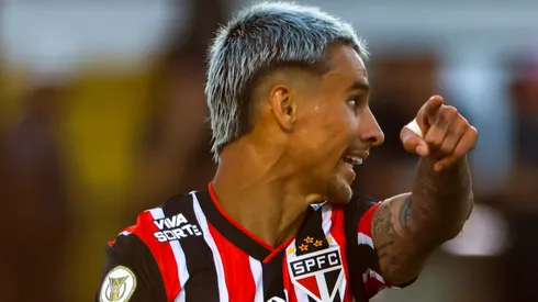 Ferreira jogador do Sao Paulo reclama durante partida contra o Bragantino no estadio Nabi Abi Chedid pelo campeonato Brasileiro A 2024.