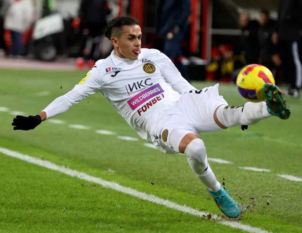 Jesús Medina durante confronto entre CSKA e Spartak na Liga Russa 2021/22. (Photo by Vladimir Pesnya/Epsilon/Getty Images)