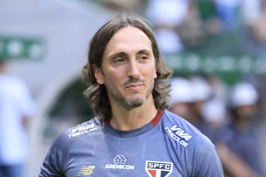 Zubeldía durante partida contra o Palmeiras no Campeonato Paulista de 2025. Foto: Marcello Zambrana/AGIF