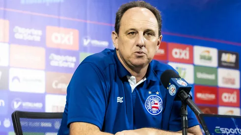 Foto: Letícia Martins/EC Bahia - Rogério Ceni durante entrevista coletiva no Brasileirão 2024.