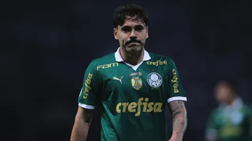 Mauricio jogador do Palmeiras durante partida contra o Cruzeiro no estádio Arena Allianz Parque pelo campeonato Brasileiro A 2024. Foto: Ettore Chiereguini/AGIF