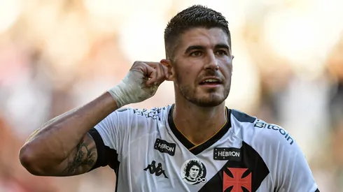 Pedro Raul jogador do Vasco comemora seu gol durante partida contra o Palmeiras no estadio Maracana pelo campeonato BRASILEIRO A 2023.