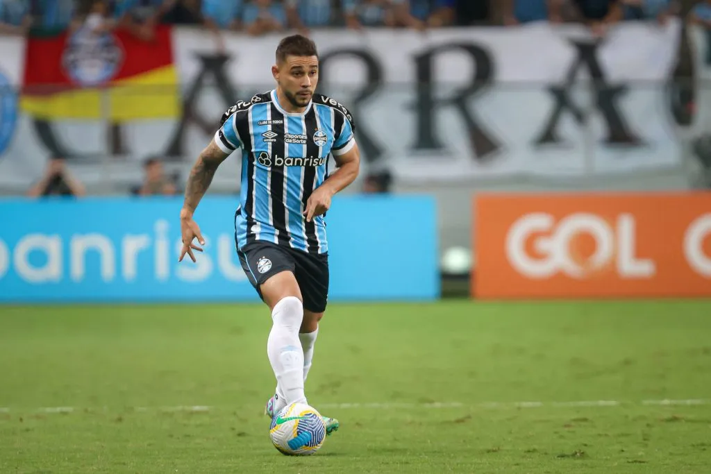 RS – PORTO ALEGRE – 20/04/2024 – BRASILEIRO A 2024, GREMIO X CUIABA – Joao Pedro jogador do Gremio durante partida contra o Cuiaba no estadio Arena do Gremio pelo campeonato Brasileiro A 2024. Foto: Maxi Franzoi/AGIF