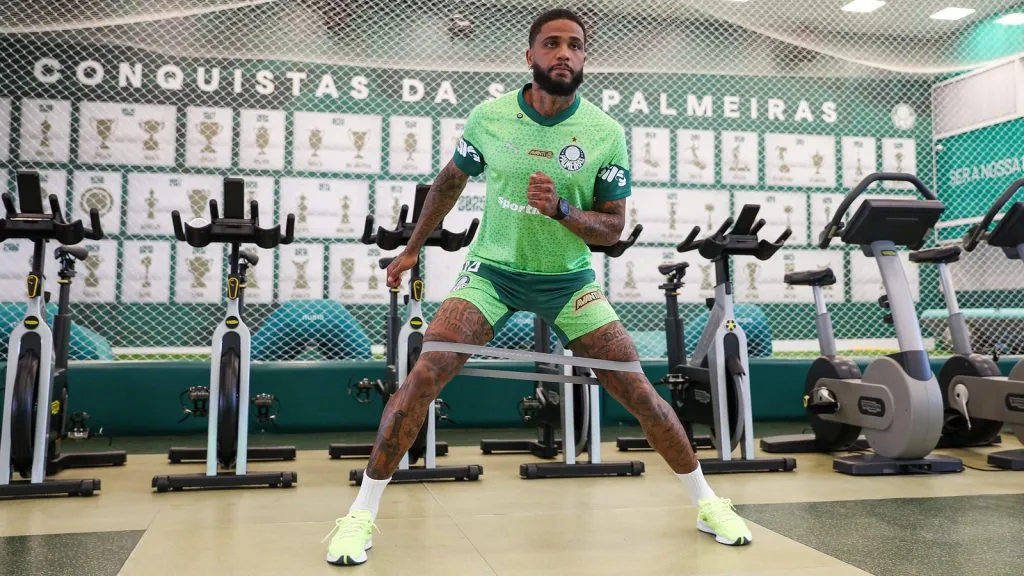 Micael fez testes físicos no CT do Palmeiras. Foto: Fabio Menotti/Palmeiras