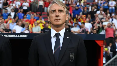 Roberto Mancini no confronto entre as seleções da Itália e Espanha na Liga das Nações de 2023.