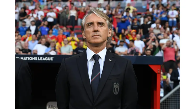 Roberto Mancini no confronto entre as seleções da Itália e Espanha na Liga das Nações de 2023.