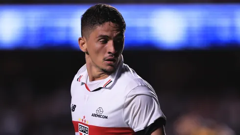 Pablo Maia jogador do São Paulo durante partida contra o Novorizontino no estádio Morumbi pelo campeonato Paulista 2024. Foto: Ettore Chiereguini/AGIF