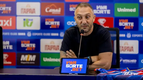 Cadu Santoro, diretor do Bahia, em entrevista coletiva (Imagem: Letícia Martins/EC Bahia)