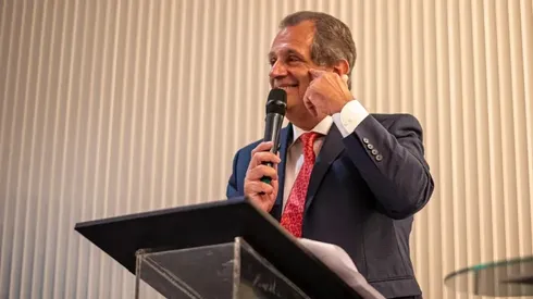 Luiz Eduardo Baptista durante posse no Flamengo. Foto: Paula Reis / Flamengo