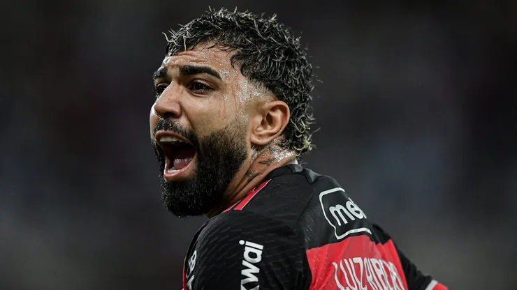 Gabigol jogador do Flamengo durante partida contra o Athletico-PR no estadio Maracana pelo campeonato Brasileiro A 2024.