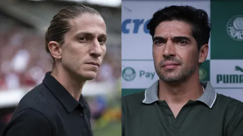 Filipe Luís e Abel Ferreira. Foto: AGIF