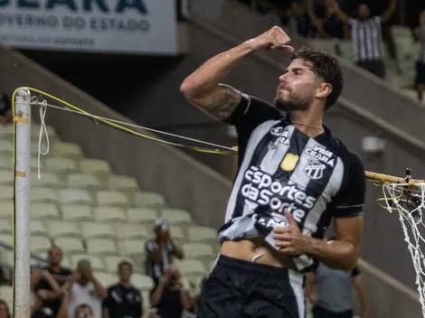 Reforço do Ceará, atacante é destaque na partida e comemora