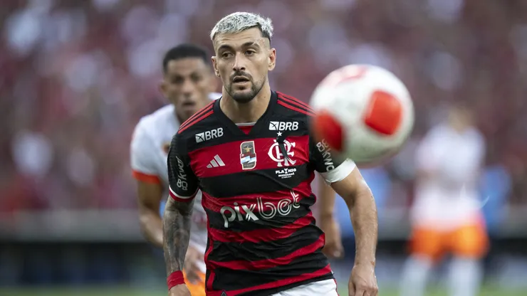 De Arrascaeta jogador do Flamengo durante partida contra o Nova Iguacu no estadio Maracana pelo campeonato Carioca 2024.