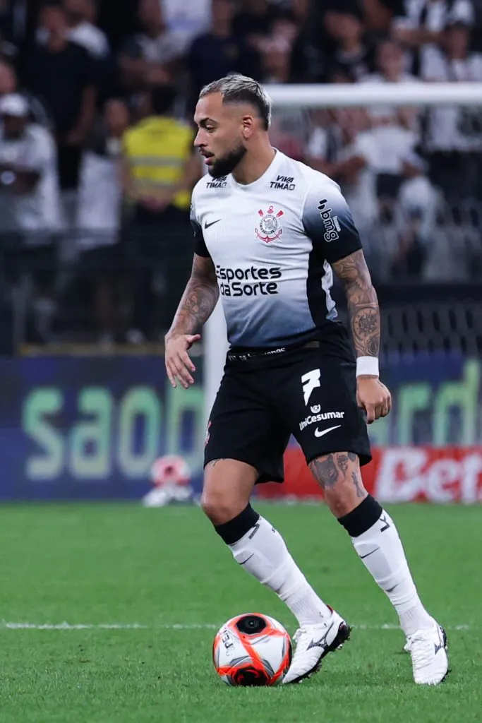 SP – SAO PAULO – 09/02/2025 – PAULISTA 2025, CORINTHIANS X SAO BERNARDO – Maycon jogador do Corinthians durante partida contra o Sao Bernardo no estadio Arena Corinthians pelo campeonato Paulista 2025. Foto: Marcello Zambrana/AGIF