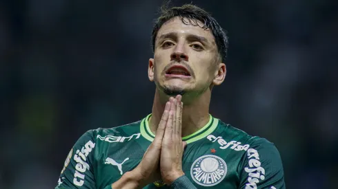 Piquerez of Palmeiras reacts during a match between Palmeiras and Flamengo as part of Brasileirao 2023 at Allianz Parque on July 08, 2023 in Sao Paulo, Brazil.