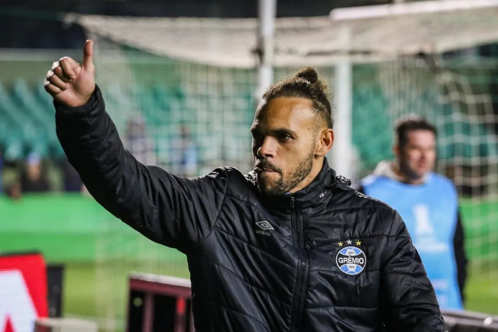 PR – CURITIBA – 13/08/2024 – COPA LIBERTADORES 2024, GREMIO X FLUMINENSE – Braithwaite jogador do Gremio durante partida contra o Fluminense no estadio Couto Pereira pelo campeonato Copa Libertadores 2024. Foto: Leonardo Hubbe/AGIF