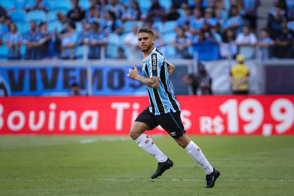 RS – PORTO ALEGRE – 01/02/2025 – GAUCHO 2025, GREMIO X SAO LUIZ-RS – Cuellar jogador do Gremio durante partida contra o Sao Luiz-RS no estadio Arena do Gremio pelo campeonato Gaucho 2025. Foto: Maxi Franzoi/AGIF