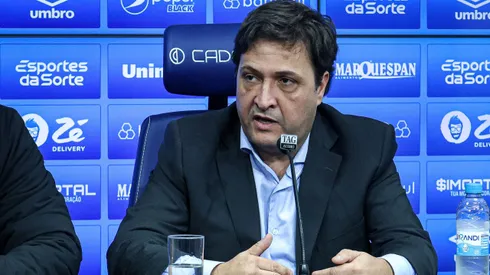 RS – PORTO ALEGRE – 29/06/2023 – GREMIO, COLETIVA DO PRESIDENTE ALBERTO GUERRA – Alberto Guerra presidente do Gremio durante em coletiva de imprensa realizada no CT Luiz Carvalho. Foto: Maxi Franzoi/AGIF