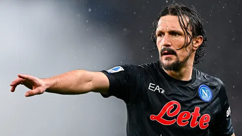 Mario Rui of Napoli reacts during the Serie A match between UC Sampdoria and SSC Napoli at Stadio Luigi Ferraris on January 8, 2023 in Genoa, Italy.