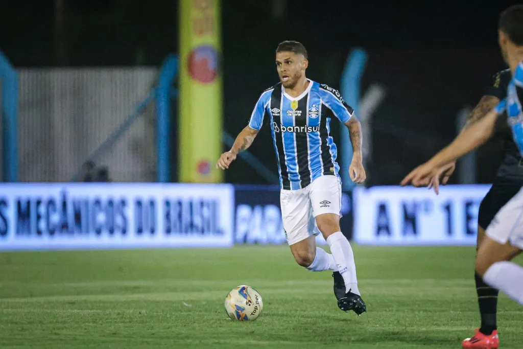 Gustavo Cuellar jogador do Grêmio durante partida contra o Monsoon pelo campeonato Gaucho 2025. Foto: Maxi Franzoi/AGIF