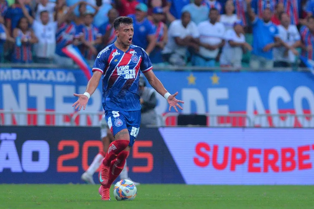 BA – SALVADOR – 16/03/2025 – BAIANO 2025, BAHIA X VITORIA – Lucho Rodriguez, jogador do Bahia durante partida contra o Vitoria no estadio Arena Fonte Nova pelo campeonato Baiano 2025. Foto: Walmir Cirne/AGIF
