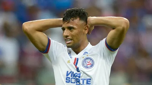 BA – SALVADOR – 25/02/2025 – COPA LIBERTADORES 2025, BAHIA X THE STRONGEST – Lucho Rodriguez jogador do Bahia lamenta durante partida contra o The Strongest no estadio Arena Fonte Nova pelo campeonato Copa Libertadores 2025. Foto: Jhony Pinho/AGIF