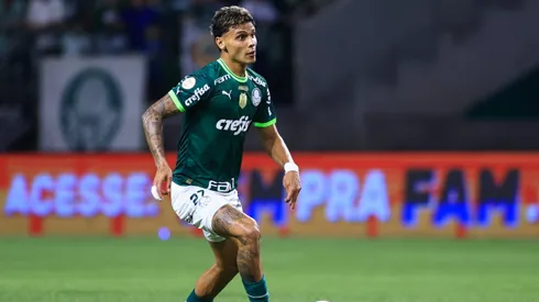 Richard Rios jogador do Palmeiras durante partida contra o Sao Paulo no estadio Arena Allianz Parque pelo campeonato Brasileiro A 2023.