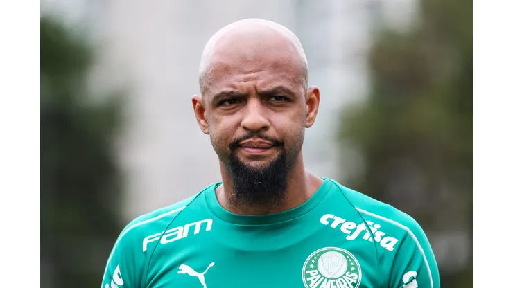 Felipe Melo durante treinamento do Palmeiras em 2019.