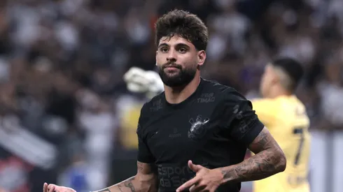 Yuri Alberto jogador do Corinthians comemora seu gol durante partida contra o Santos no estádio Arena Corinthians pelo campeonato Paulista 2025. Foto: Marcello Zambrana/AGIF