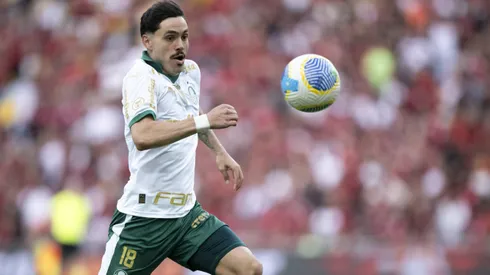 Mauricio jogador do Palmeiras durante partida contra o Flamengo no estadio Maracana pelo campeonato Brasileiro A 2024.
