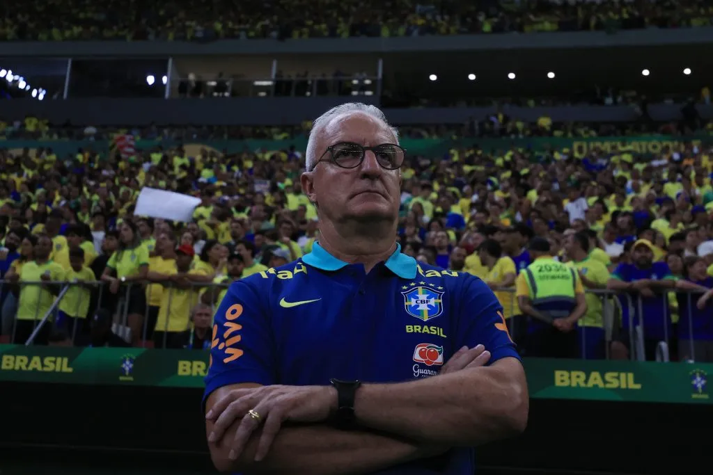 BRASILIA, BRAZIL – MARCH 20: Dorival Junior, Head Coach of Brazil looks on prior to the South American FIFA World Cup 2026 Qualifier match between Brazil and Colombia at Mane Garrincha Stadium on March 20, 2025 in Brasilia, Brazil. (Photo by Buda Mendes/Getty Images)