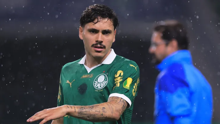 Mauricio jogador do Palmeiras durante partida contra o Bragantino no estadio Arena Allianz Parque pelo campeonato Paulista 2025. Foto: Ettore Chiereguini/AGIF