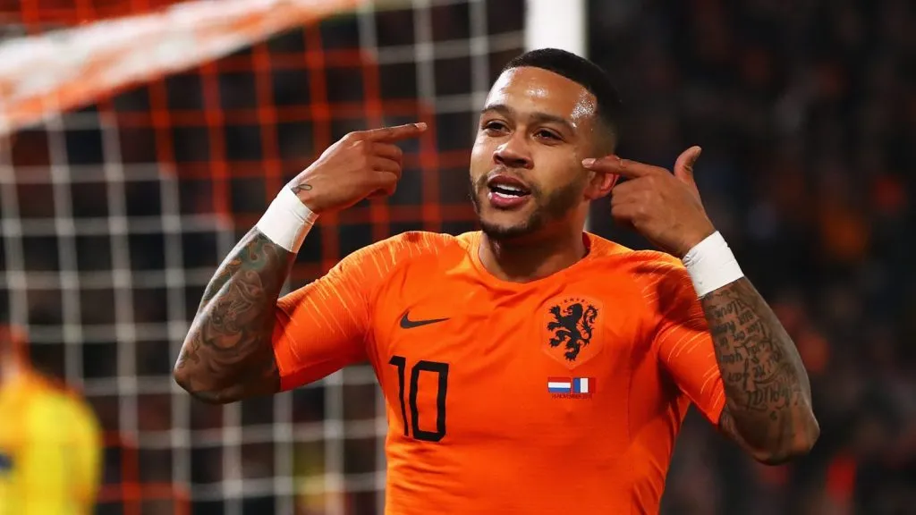 Memphis Depay pela Seleção da Holanda.  (Photo by Dean Mouhtaropoulos/Getty Images)