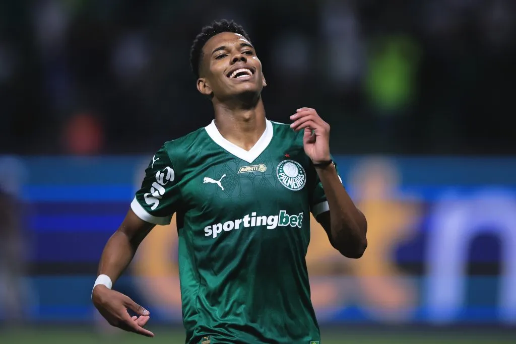 Estevao jogador do Palmeiras durante partida contra o Sao Paulo no estadio Arena Allianz Parque pelo campeonato Paulista 2025. Foto: Ettore Chiereguini/AGIF