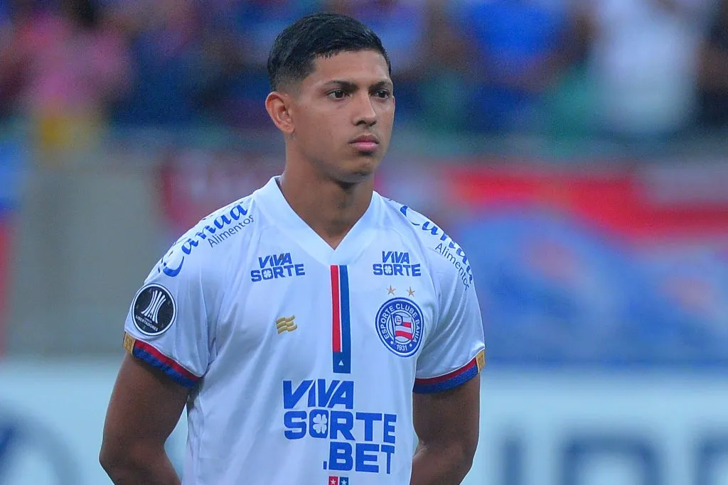 BA – SALVADOR – 13/03/2025 – COPA LIBERTADORES 2025, BAHIA X BOSTON RIVER – Erick Pulga, jogador do Bahia durante partida contra o Boston River no estadio Arena Fonte Nova pelo campeonato Copa Libertadores 2025. Foto: Walmir Cirne/AGIF