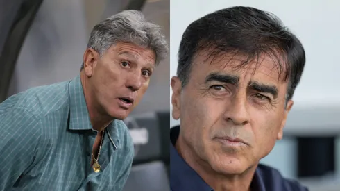 Renato Gaúcho, ex-técnico do Grêmio, e Gustavo Quinteros, atual técnico do Imortal (Imagem: Gilson Lobo/AGIF / Liamara Polli/AGIF / Antenados)