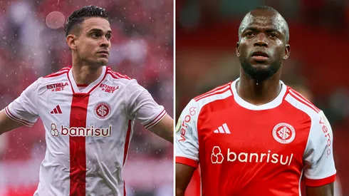Foto 1: Maxi Franzoi/AGIF / Foto 2: Luiz Erbes/AGIF – Rafael Borré e Enner Valencia, atacantes do Internacional.