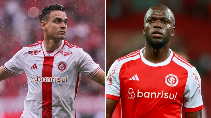 Foto 1: Maxi Franzoi/AGIF / Foto 2: Luiz Erbes/AGIF - Rafael Borré e Enner Valencia, atacantes do Internacional.
