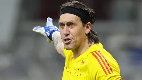 Cássio durante confronto contra o Palmeiras no Brasileirão 2024.