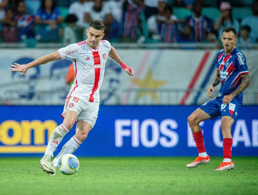 BA – SALVADOR – 27/07/2024 – BRASILEIRO A 2024, BAHIA X INTERNACIONAL – Borre jogador do Internacional durante partida contra o Bahia no estadio Arena Fonte Nova pelo campeonato Brasileiro A 2024. Foto: Jhony Pinho/AGIF