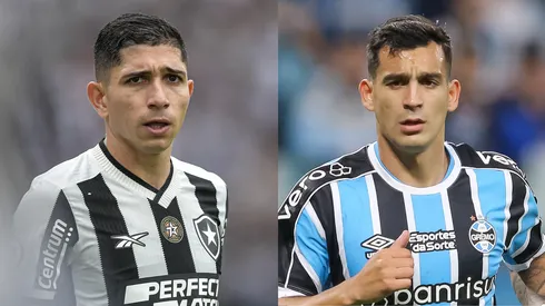 Savarino do Botafogo e Cristaldo do Grêmio. Foto: AGIF