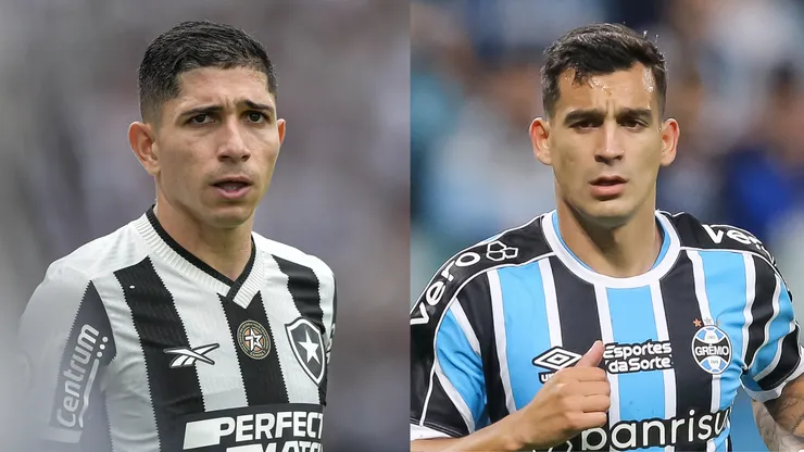 Savarino do Botafogo e Cristaldo do Grêmio. Foto: AGIF
