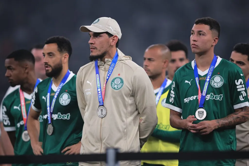 Gustavo Gomez jogador do Palmeiras lamenta derrota ao final da partida contra o Corinthians no Arena Corinthians pelo campeonato Paulista 2025. Foto: Ettore Chiereguini/AGIF